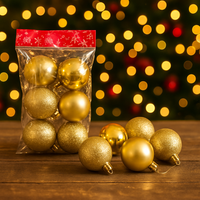 Christmas balls single color 6pk fts15633