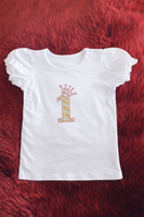 Tshirt White w/Gold Rhinestone