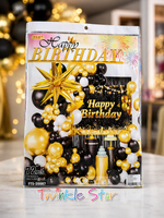 Balloon set 72pc Blk & Gold fts20087