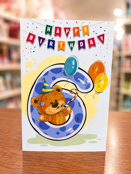 Greeting Card 6th Birthday Boy ace387