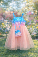Girl Dress Mermaid Print w/Purse fts40487