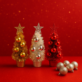 Christmas tree ornament w/balls 12" fts15622