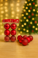 Christmas balls single color 6pk fts15633