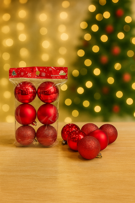 Christmas balls single color 6pk fts15633
