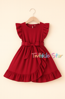Ruffle Sleeve Bowtie Dress fts40494