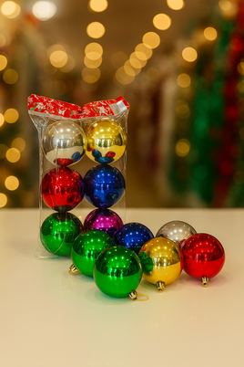 Christmas balls multicolor 6pk fts15630