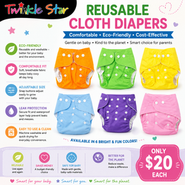 Washable Diaper w/snaps fts40543