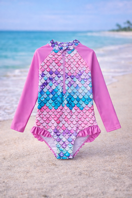 Girls LS Mermaid Swimsuit fts40541