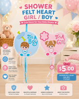 Shower Felt Heart Girl/Boy fts19605