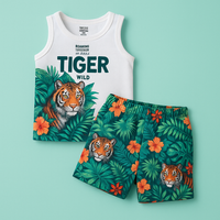 Boys 2pc Vest & Shorts Tiger fts40498