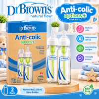 Dr Brown Glass Bottle Narrow 8oz 2pk sb82023