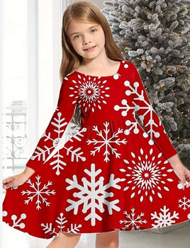 Big Girl Christmas LS Dress fts40474