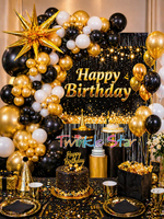 Balloon set 72pc Blk & Gold fts20087
