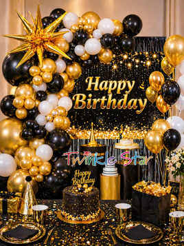 Balloon set 72pc Blk & Gold fts20087