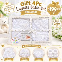 Gift 4Pc Layette Satin Set ekel3028