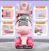 Pink Adjustable Rollerskakes LED Wheels fts40429