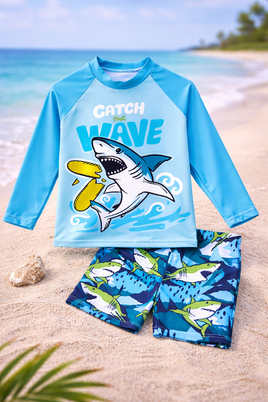 Boys LS Rash Guard 2pc fts40546