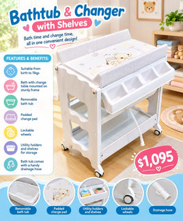 Bathtub & Changer w/Shelves FTS32342