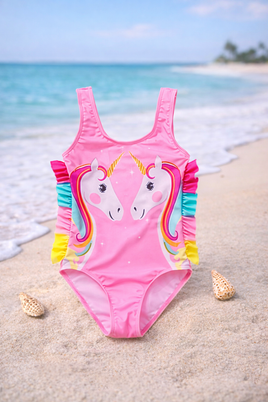 Girls 2 Unicorn Swimsuit fts40539