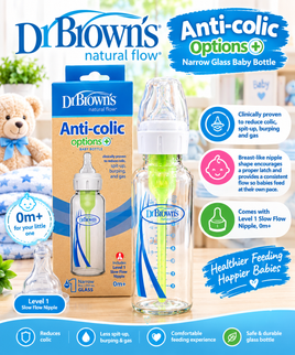 Dr Brown Glass Bottle Narrow 8oz 1pk sb81003