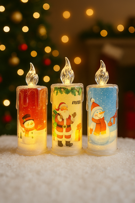 Christmas Designed Candle B/O fts15614