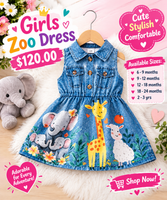 Girls Zoo Dress fts40536