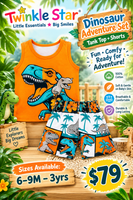 Boys 2pc Vest & Shorts Dinosaur fts40499