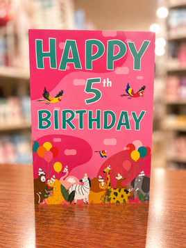 Greeting Card 5th Birthday Girl ace386