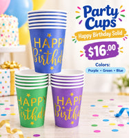 Party Cups Happy Birthday Solid FTS32588