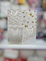 Gift bag White w/gold pattern 12*10"fts32689
