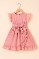 Ruffle Sleeve Bowtie Dress fts40494