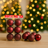 Christmas balls single color 6pk fts15633