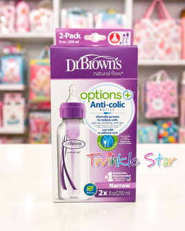 Dr Brown Options Narrow 8oz 2Pk Purp SB82505