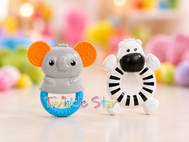 Rattle Elephant & Zebra fts26128
