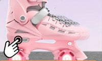 Pink Adjustable Rollerskakes LED Wheels fts40429