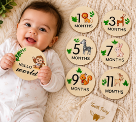 Wooden Monthly Milestone 7pcs fts40465