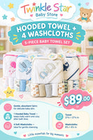 Hooded Towel / 4 Washcloths fts40280