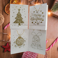 Gift bag White/ gold words 16*12 fts15568