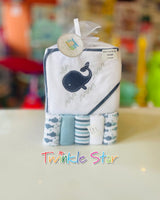 Hooded Towel / 4 Washcloths fts40280
