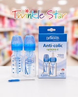 Dr Brown 4oz PP Opt Bottle 2pk Blue sb42405