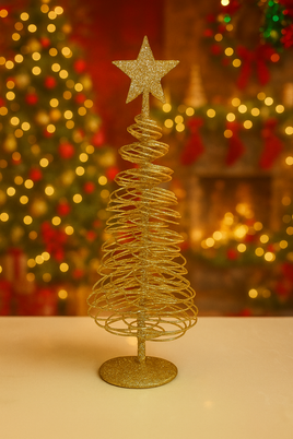 Christmas tree ornament gold 7" fts15657