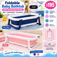 Foldable Bathtub w/Temp gauge fts40391