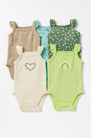 Printed Sleevless Onesies 5pk fts40450
