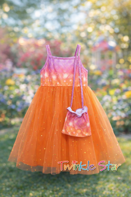 Girl Dress Mermaid Print w/Purse fts40487