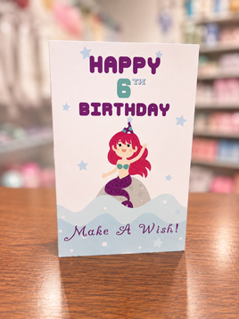 Greeting Card 6th Birthday Girl ace388