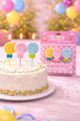 Party Candle Swirl 3pk FTS19238
