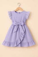 Ruffle Sleeve Bowtie Dress fts40494