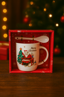 Christmas ceramic mug & spoon fts15603
