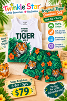 Boys 2pc Vest & Shorts Tiger fts40498