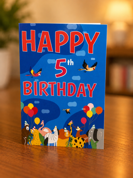 Greeting Card 5th Birthday Boy ace385